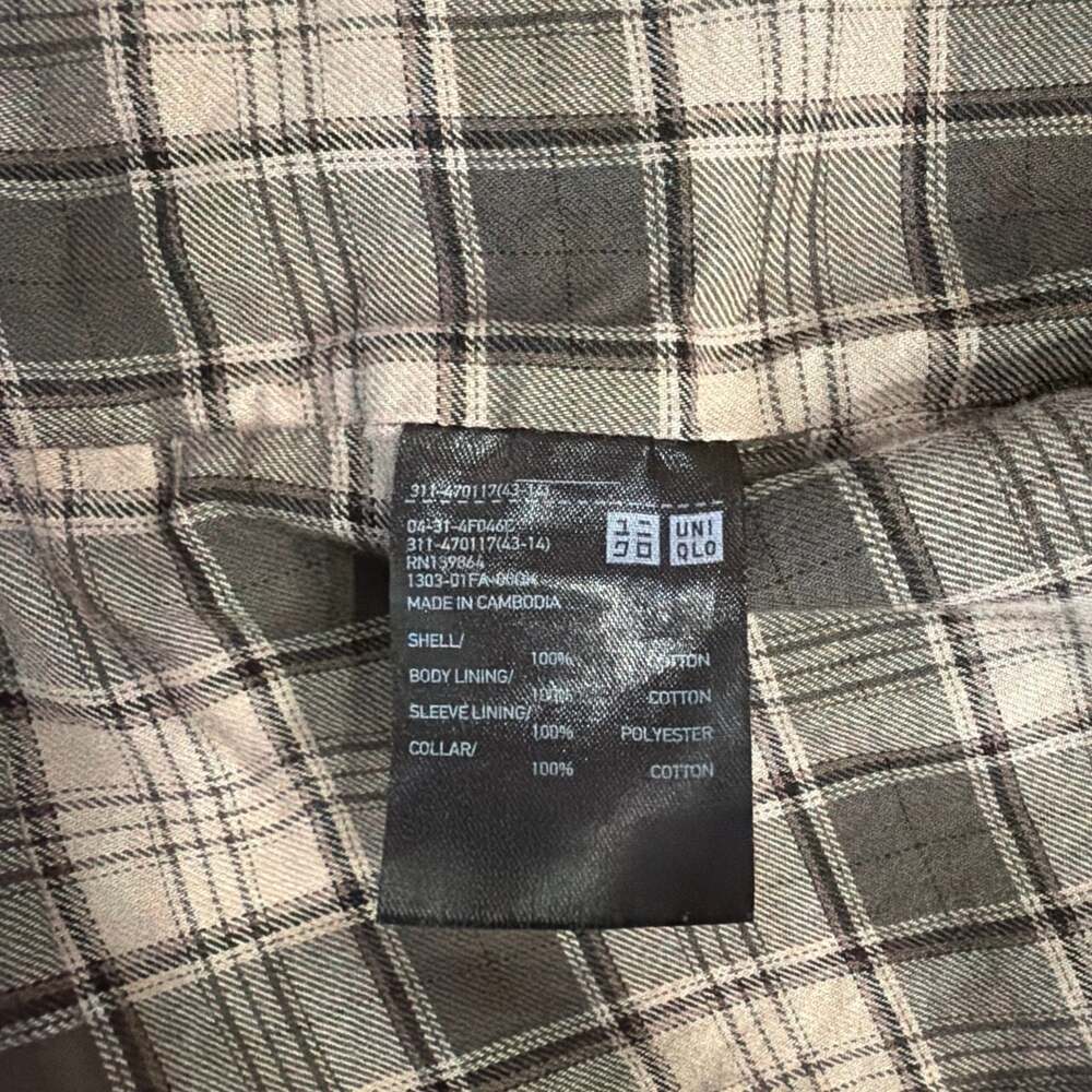 Uniqlo Plaid Lined Field Jacket Olive Green Size XS - Picture 4 of 7